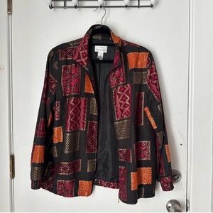Carole Little Multicolor Patchwork Bomber Jacket